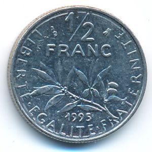 Франция, 1/2 франка (1995 г.)