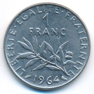 Франция, 1 франк (1964 г.)