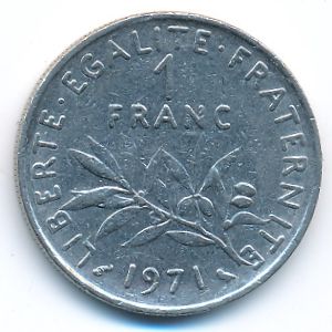 France, 1 franc, 1971