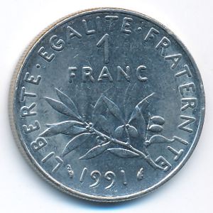 Франция, 1 франк (1991 г.)