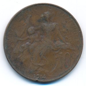France, 10 centimes, 1914