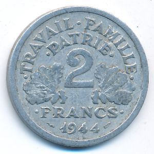 Франция, 2 франка (1944 г.)