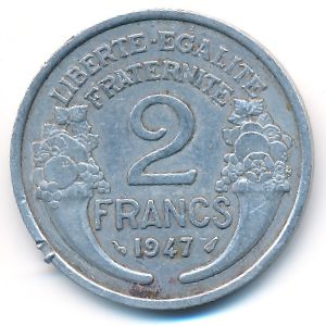 France, 2 francs, 1947