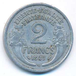 Франция, 2 франка (1947 г.)