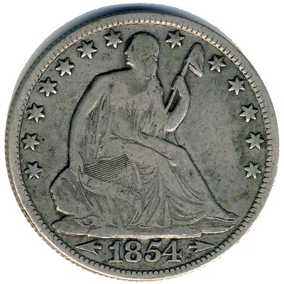 США, 1/2 доллара (1854–1855 г.)