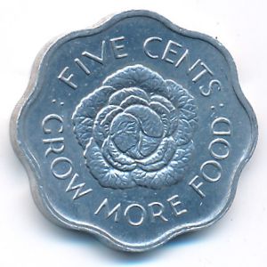 Seychelles, 5 cents, 1975