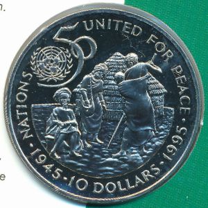 Namibia, 10 dollars, 1995
