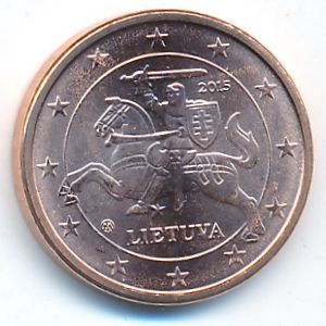 Литва, 1 евроцент (2015 г.)