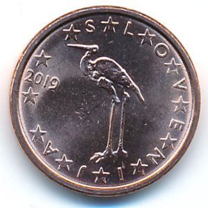 Словения, 1 евроцент (2019 г.)
