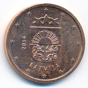 Latvia, 5 euro cent, 2014
