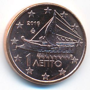 Греция, 1 евроцент (2016 г.)