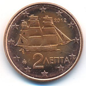 Греция, 2 евроцента (2012 г.)