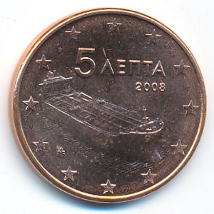 Греция, 5 евроцентов (2008 г.)