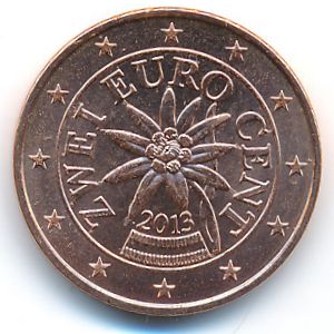 Австрия, 2 евроцента (2013 г.)