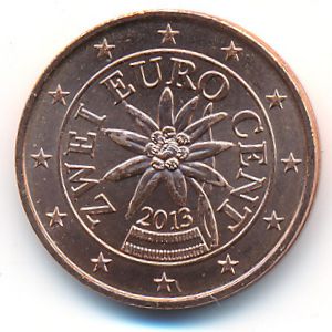Австрия, 2 евроцента (2013 г.)