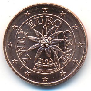 Austria, 2 euro cent, 2014