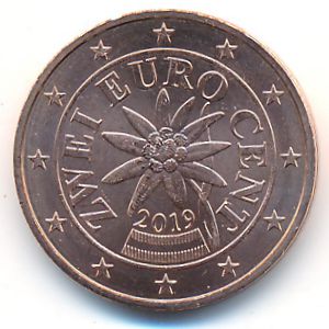 Австрия, 2 евроцента (2019 г.)