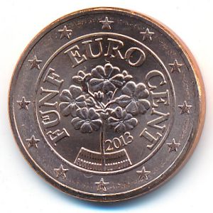 Austria, 5 euro cent, 2013