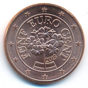 Австрия, 5 евроцентов (2013 г.)