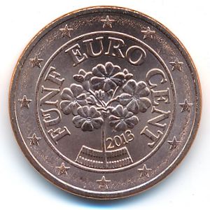 Австрия, 5 евроцентов (2013 г.)