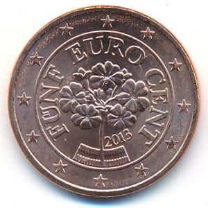 Austria, 5 euro cent, 2013