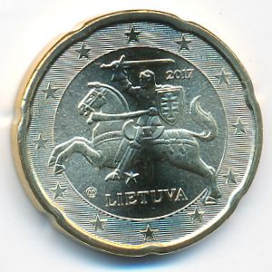 Литва, 20 евроцентов (2017 г.)