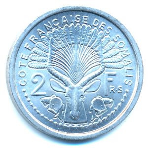 French Somaliland, 2 francs, 1965