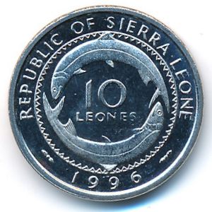 Sierra Leone, 10 leones, 1996