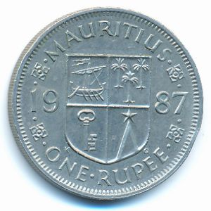Mauritius, 1 rupee, 1987