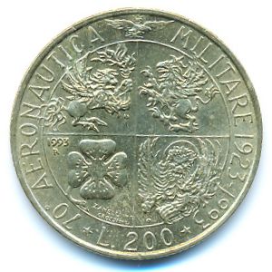 Италия, 200 лир (1993 г.)
