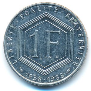 Франция, 1 франк (1988 г.)