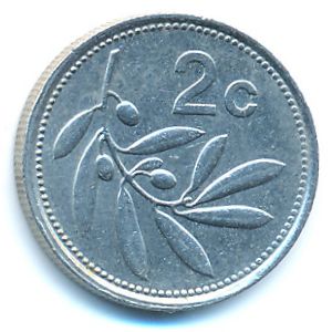 Malta, 2 cents, 1991