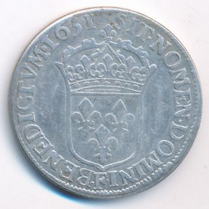 France, 1/2 ecu, 1647–1660