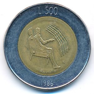 San Marino, 500 lire, 1986