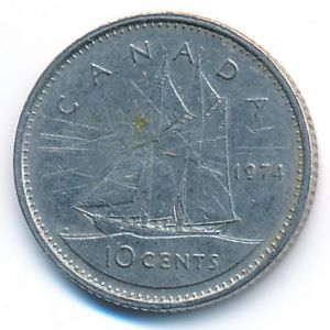 Канада, 10 центов (1974 г.)