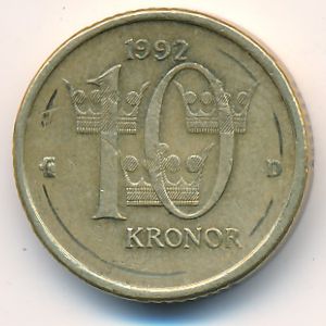 Швеция, 10 крон (1992 г.)
