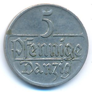 Данциг, 5 пфеннигов (1923 г.)