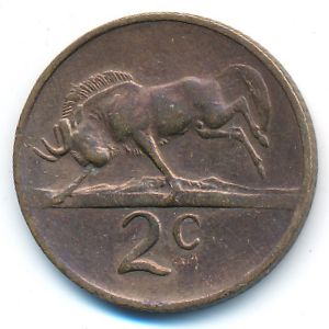 South Africa, 2 cents, 1970