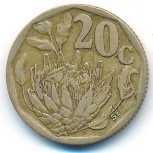 South Africa, 20 cents, 1993