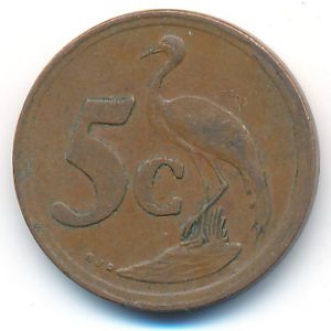South Africa, 5 cents, 1990