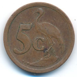 South Africa, 5 cents, 1990