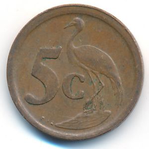 South Africa, 5 cents, 1991