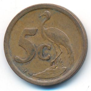 South Africa, 5 cents, 1991
