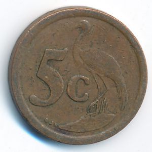 South Africa, 5 cents, 1992