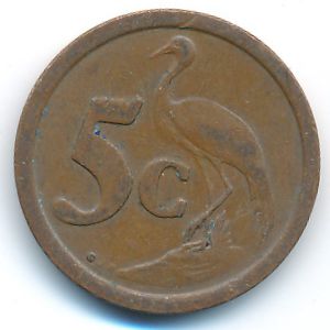 South Africa, 5 cents, 1992