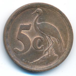 South Africa, 5 cents, 1993