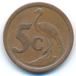 South Africa, 5 cents, 1993