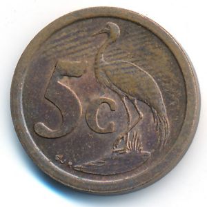 South Africa, 5 cents, 1993