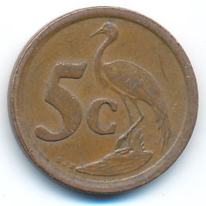 South Africa, 5 cents, 1994