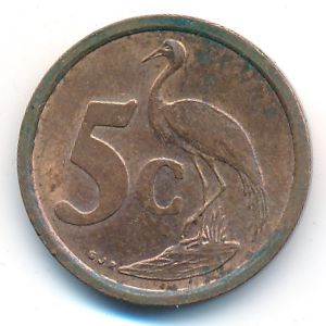 South Africa, 5 cents, 1996